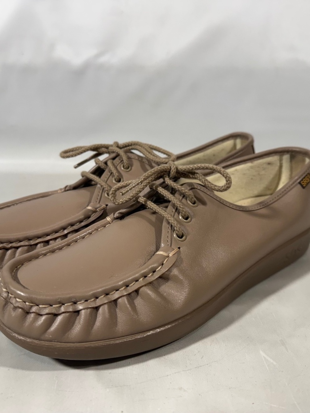 SAS Siesta Women's Comfort Oxford Loafer Moc Toe USA Mocha Color Shoes 11.5 N